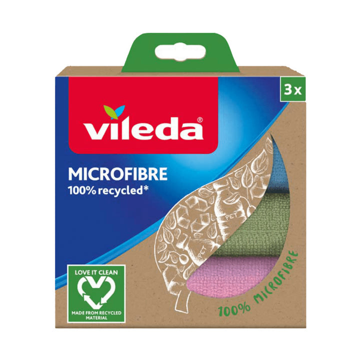 Set van 3 Vileda 100% gerecyclede microvezeldoeken