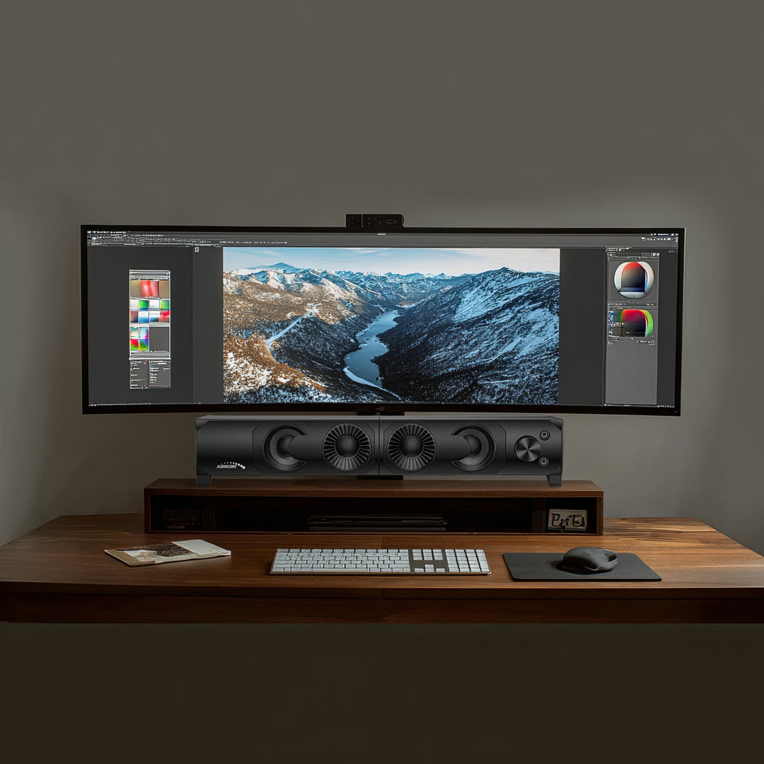 Audiocore 3Wx2 computer-soundbar, LED, USB 5v, lijningang, AC955