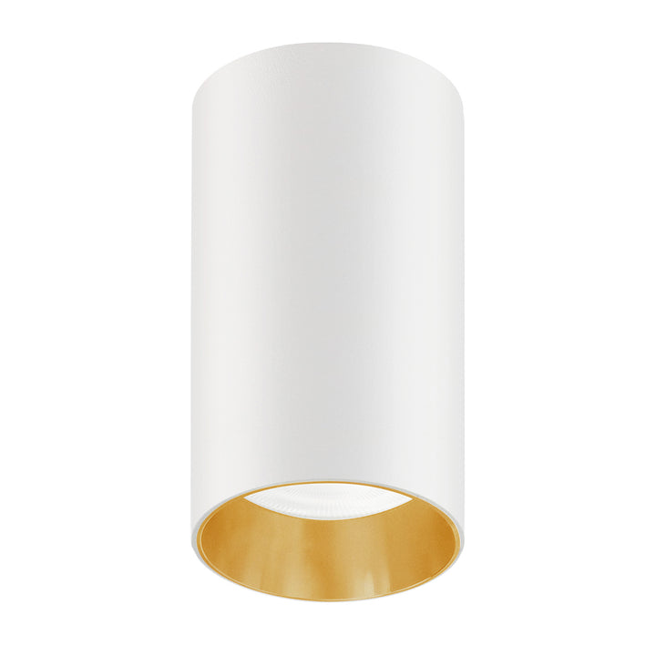 Maclean MCE458 W/G opbouwarmatuur buis, spot, rond, aluminium, GU10, 55x100mm, wit/goud