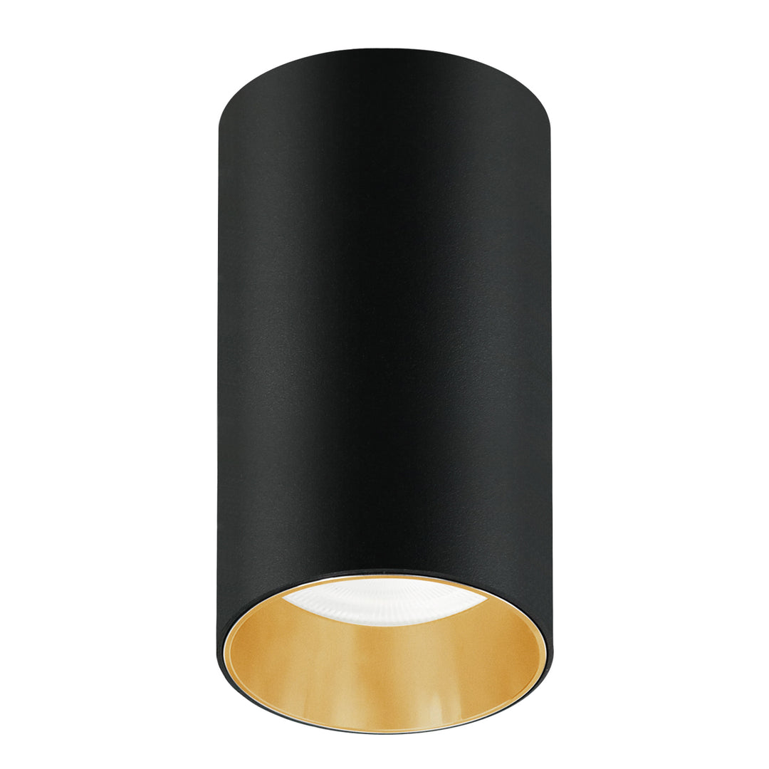 Luminaire de surface Maclean MCE458 B/G tube, spot, rond, aluminium, GU10, 55x100mm, noir/or