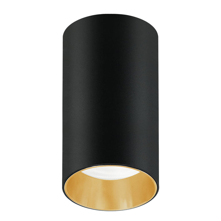 Luminaire de surface Maclean MCE458 B/G tube, spot, rond, aluminium, GU10, 55x100mm, noir/or