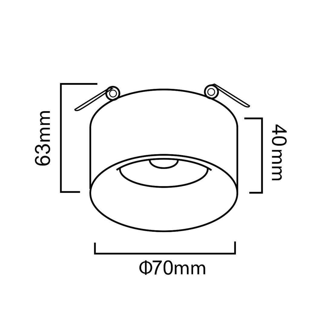 Maclean MCE457 W/W inbouw-/buislamp, rond, aluminium, GU5,3, 70x40mm, wit