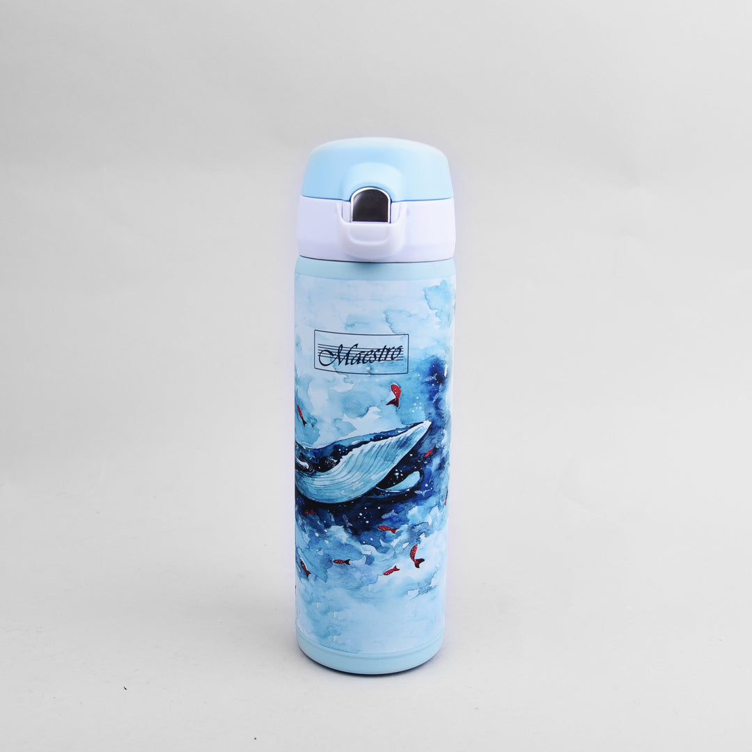Tasse Thermos Tasse à café Tasse Thermos Bouteille isolante en acier inoxydable pour boissons chaudes ou froides 400ml (Baleine)