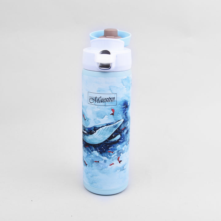Tasse Thermos Tasse à café Tasse Thermos Bouteille isolante en acier inoxydable pour boissons chaudes ou froides 400ml (Baleine)
