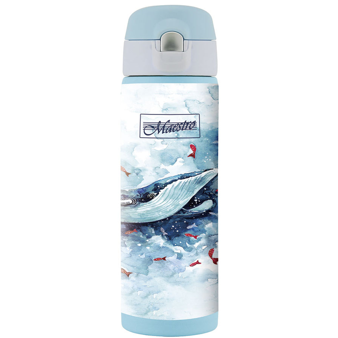Tasse Thermos Tasse à café Tasse Thermos Bouteille isolante en acier inoxydable pour boissons chaudes ou froides 400ml (Baleine)