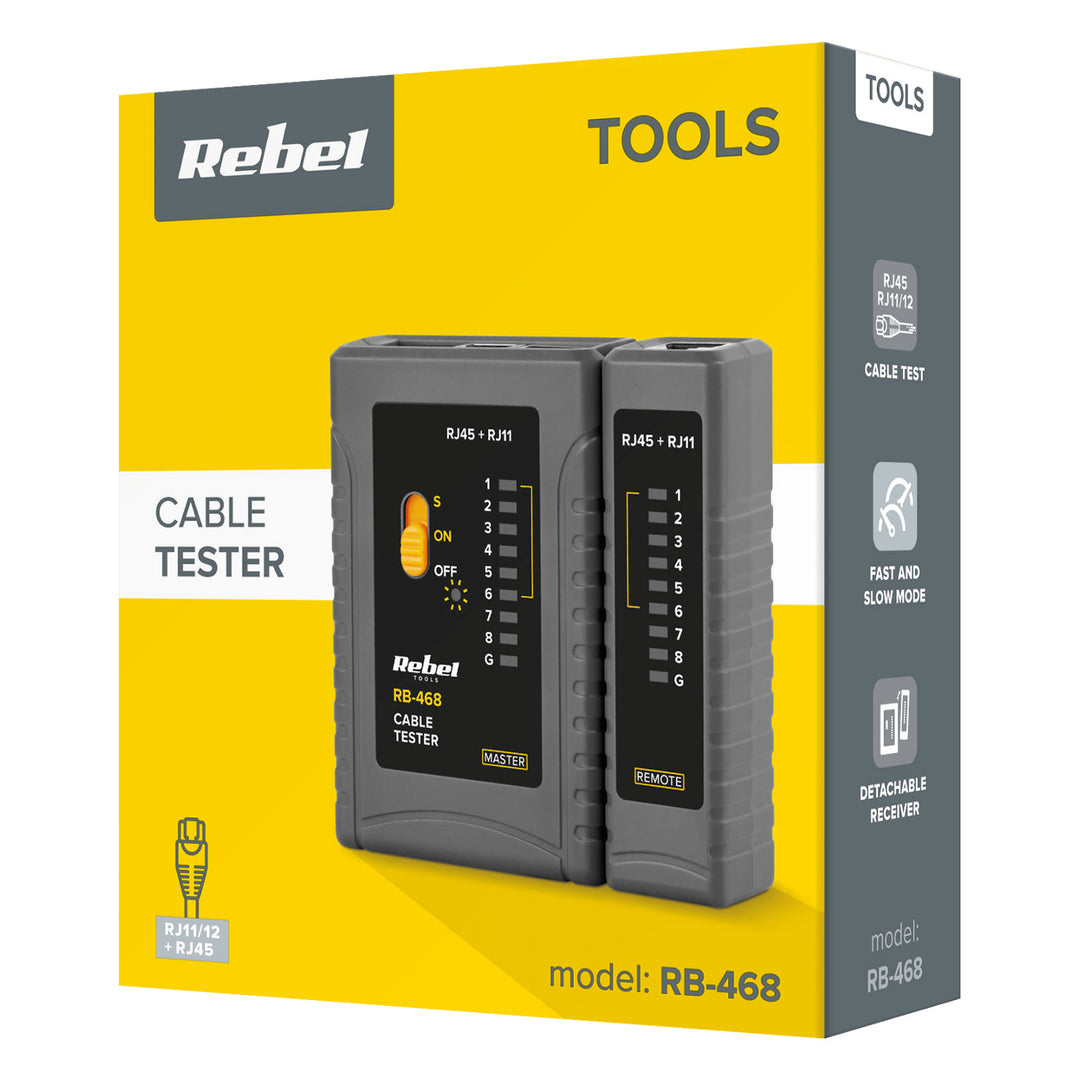 Testeur de ligne téléphonique RJ11 R12 RJ45 REBEL RB-468