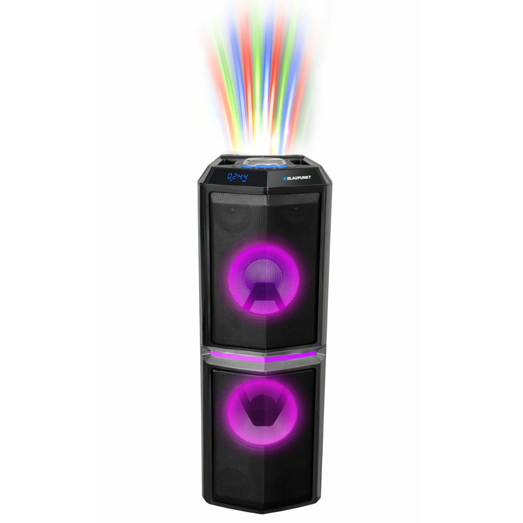 Enceinte de soirée Enceinte Bluetooth portable sans fil 90W RMS Télécommande Fonction Karaoké Disco Eclairage AUX