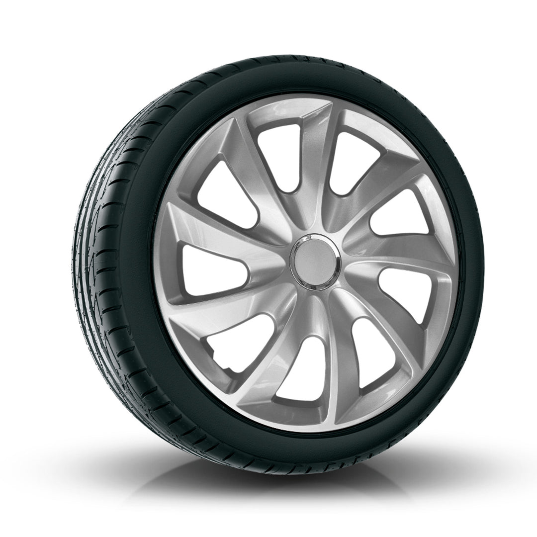 Enjoliveurs universels 17" Stig argent laqué press-on 4 pièces