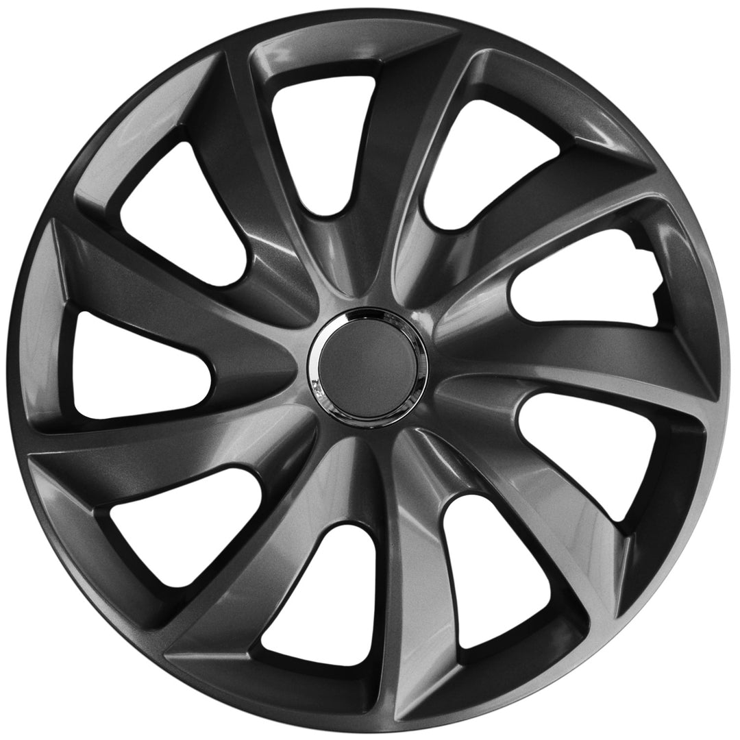 Grafiet wieldoppen 16 inch Stig NRM 4x wieldoppen RENAULT OPEL FORD CITROEN MERCEDES