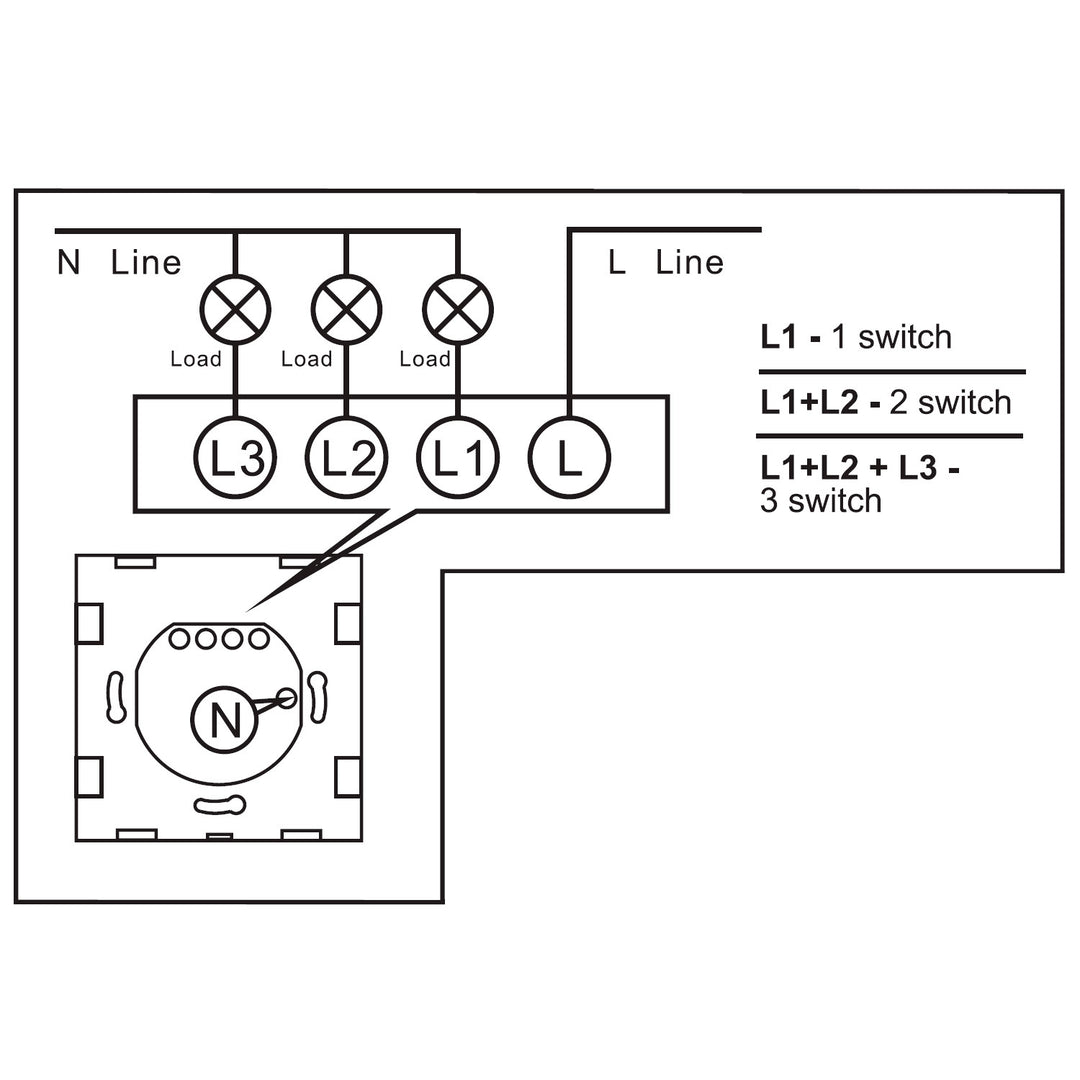 Maclean MCE714W Interrupteur à contact  double, SMART, Tuya APP, verre, blanc avec illumination par bouton rond, 86x86mm,