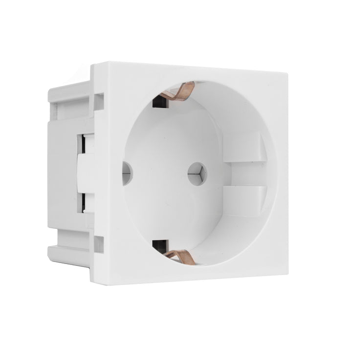 Prise Maclean de type F (allemand), adaptée aux cadres en verre, blanc MCE719W