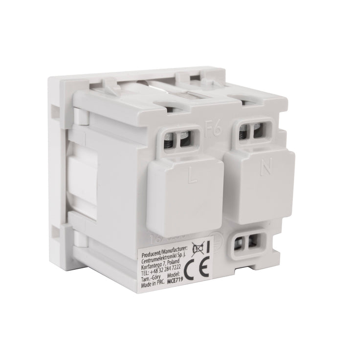 Prise Maclean de type F (allemand), adaptée aux cadres en verre, blanc MCE719W