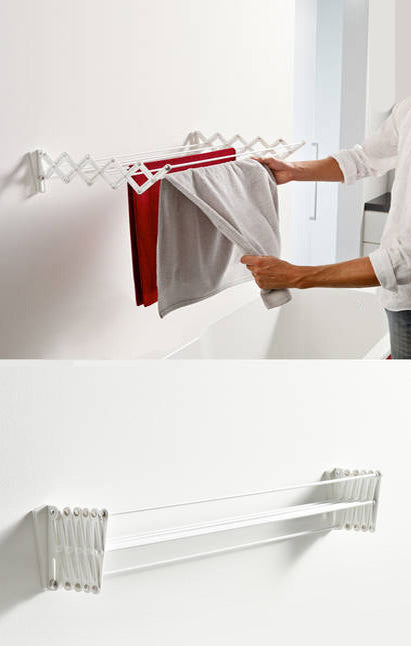 Porte-linge et porte-serviettes, pliable blanc 50 cm