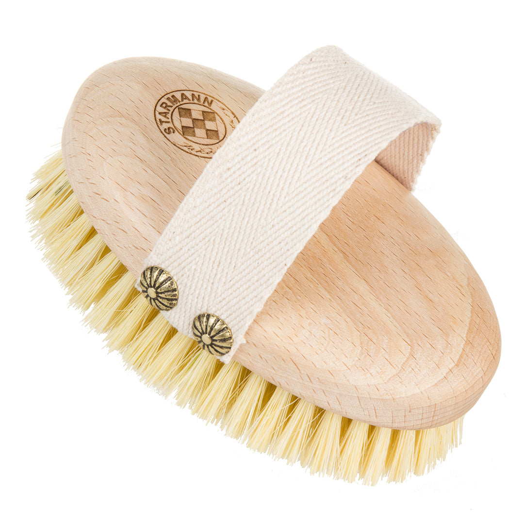 STARMANN 5/010 Brosse de gommage naturelle pour le corps Massage à sec Tampico Bois de hêtre Améliore la circulation sanguine