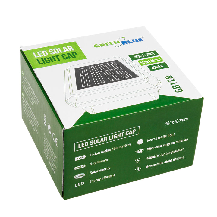 LED-straatlantaarn op zonne-energie 100*100 Groenblauw GB128 - omhullende luifel