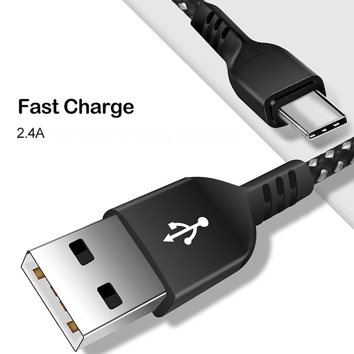 Maclean USB C-kabel, ondersteunt Fast Charge, data-overdracht, 2.4A, 5V/2.4A, zwart, lengte 2m, MCE482