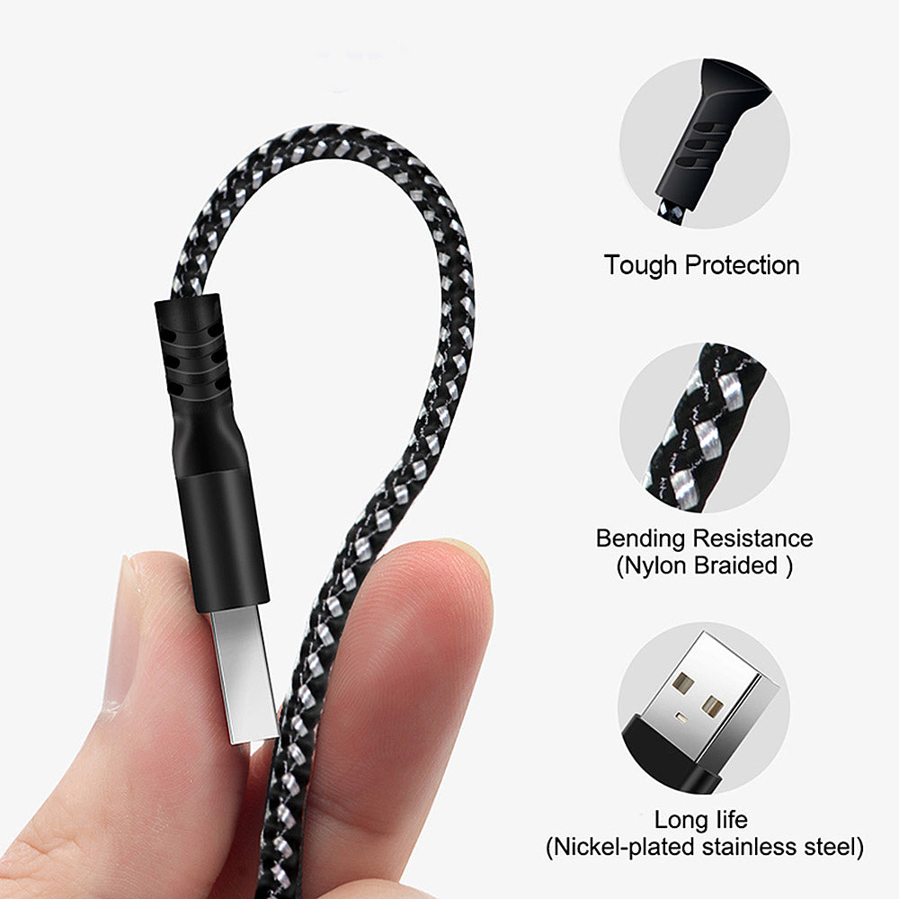 Maclean micro-USB-kabel, ondersteuning voor snel opladen 2,4 A, gegevensoverdracht, 5 V/2,4 A, zwart, lengte 2 m, MCE483