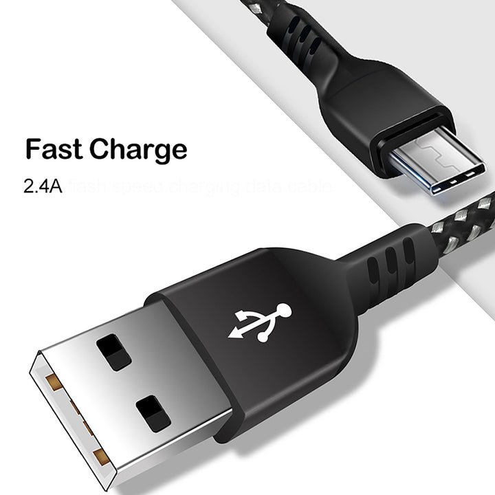 Maclean micro-USB-kabel, ondersteuning voor snel opladen 2,4 A, gegevensoverdracht, 5 V/2,4 A, zwart, lengte 2 m, MCE483