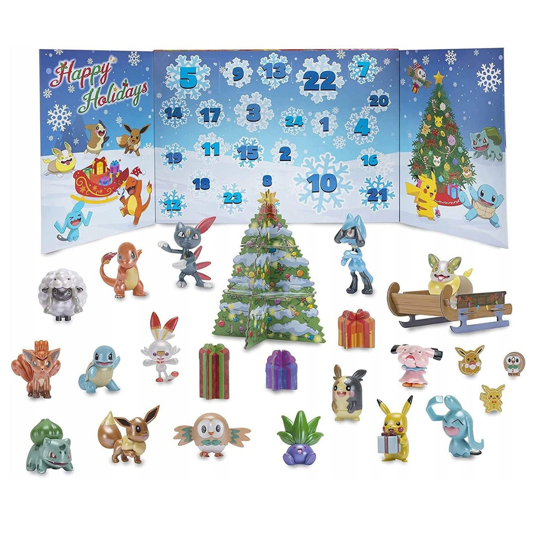 Pokemon Adventskalender 24 Figuren Binnenin met Kerst Pikachu