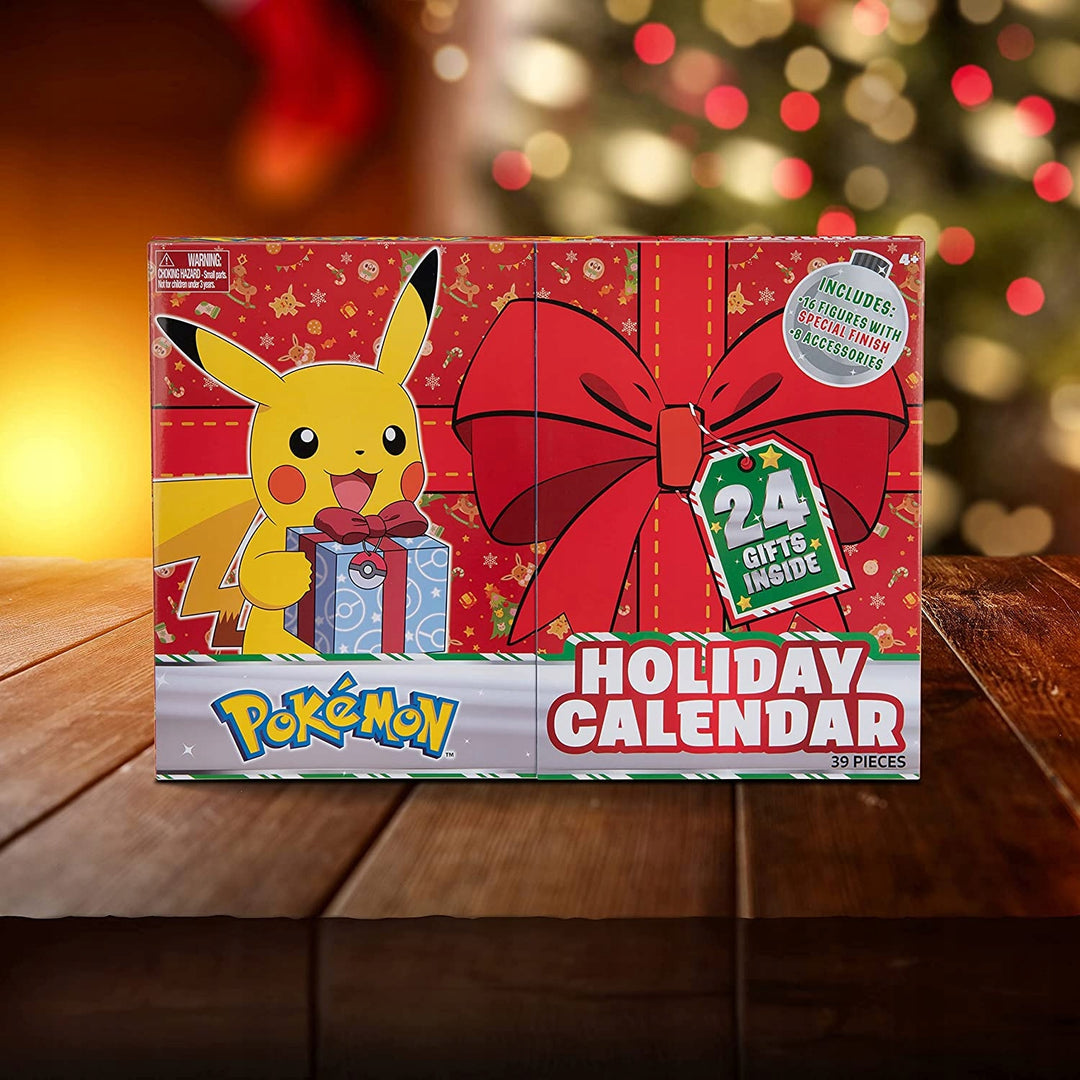 Pokemon Adventskalender 24 Figuren Binnenin met Kerst Pikachu