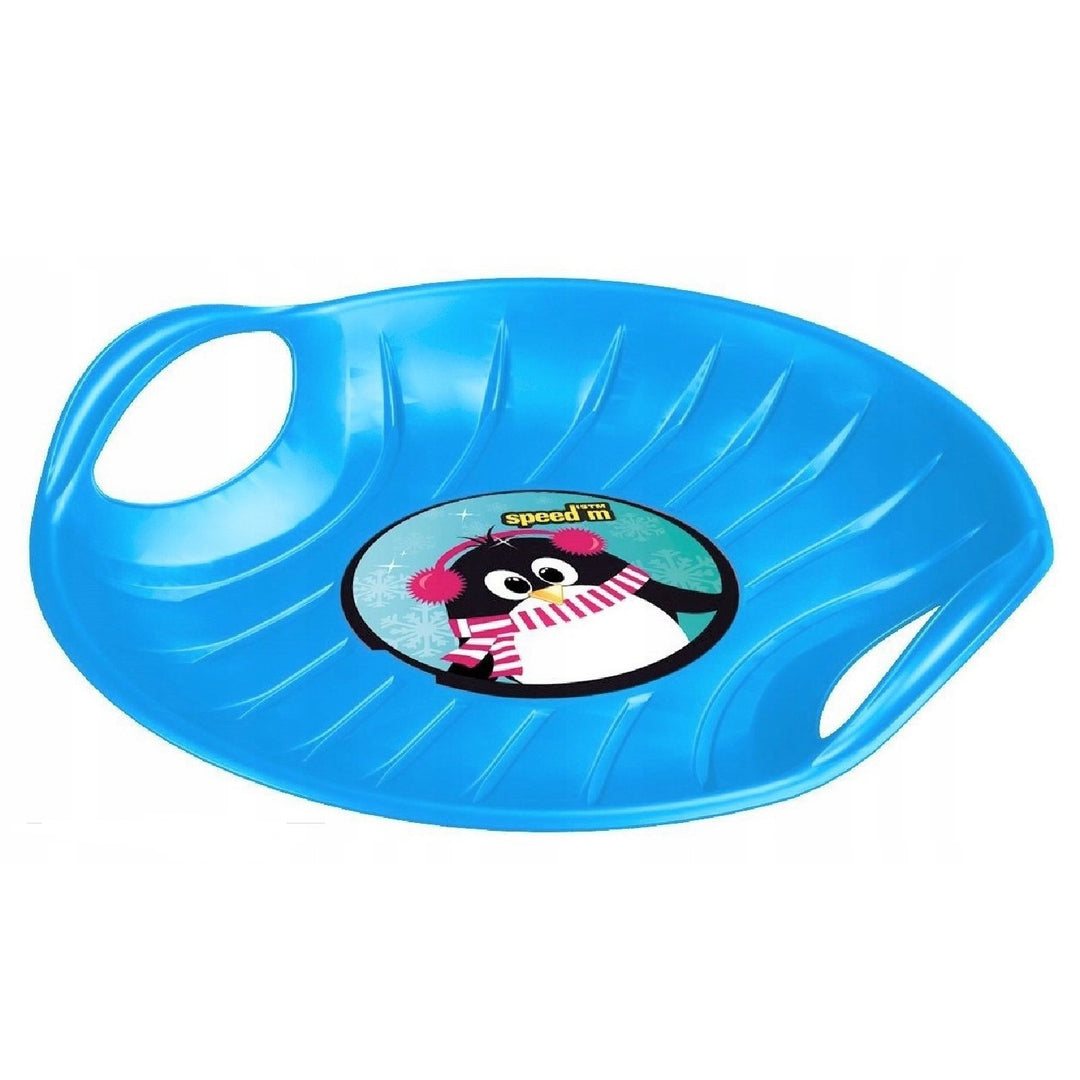 Plateau de glisse luge hiver luge de neige en plastique - 60 x 60 cm - Bleu