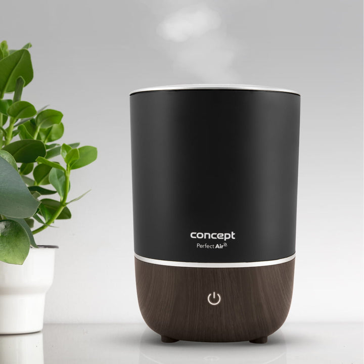 Concept  ZV1210 Perfect Air Humidificateur d'air Diffuseur d'aromathérapie 4L 3 niveaux d'intensité de vapeur Noir