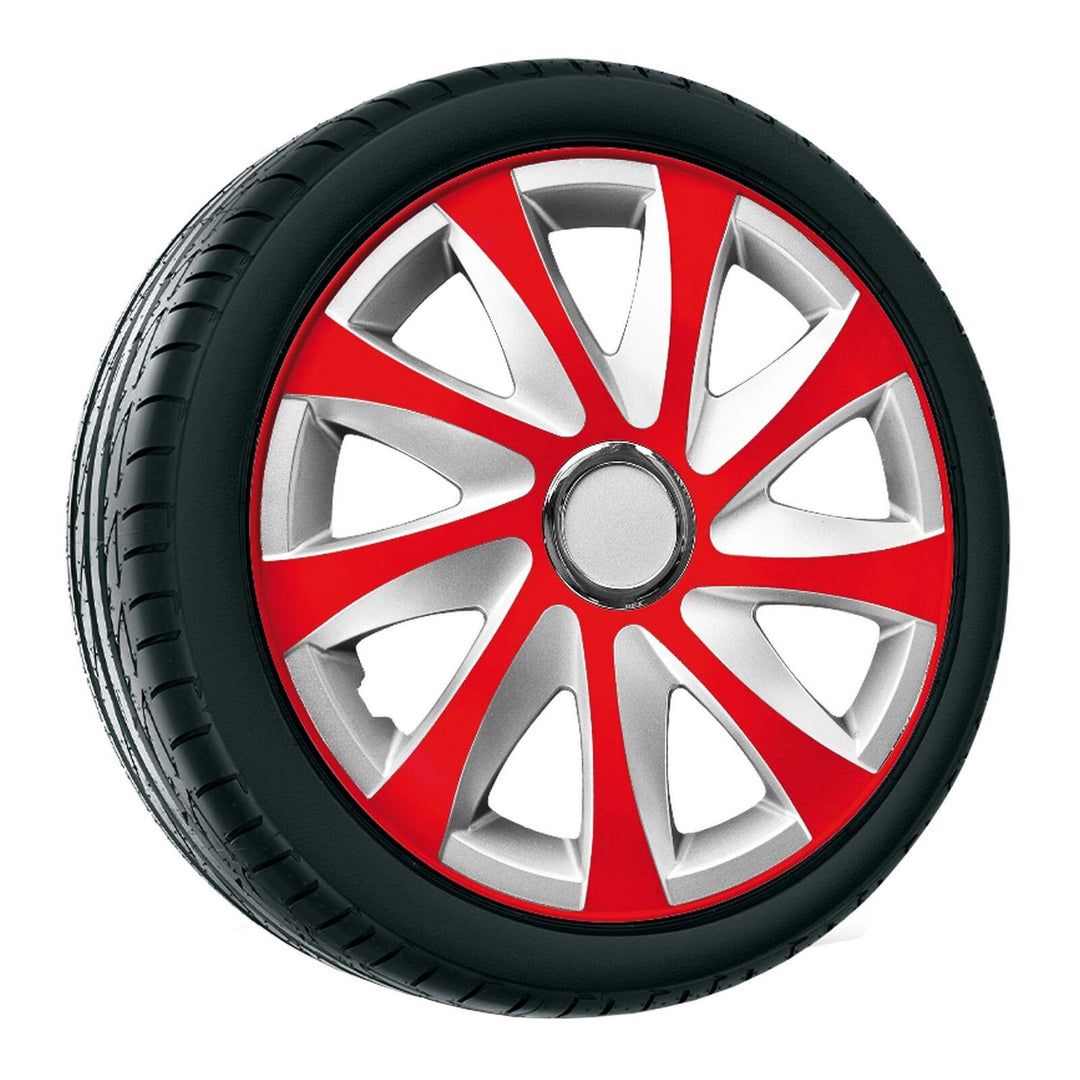 Wieldoppen - complete set van 4 stuks - NRM Drift Extra - rood/zilver - 14"