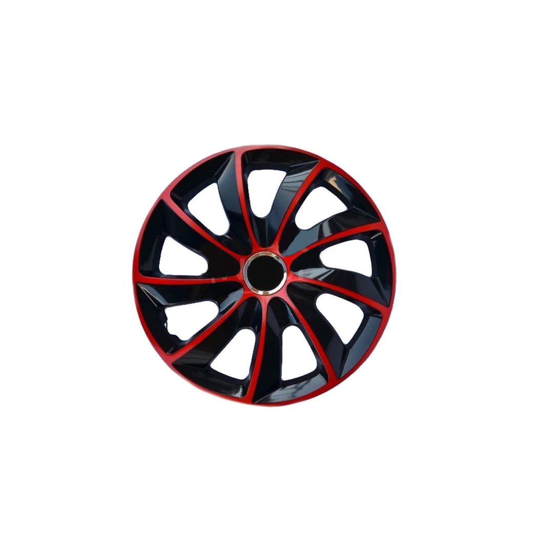 Enjoliveurs de roue - set complet de 4 pièces - NRM Stig Extra - rouge et noir - 15" pouces