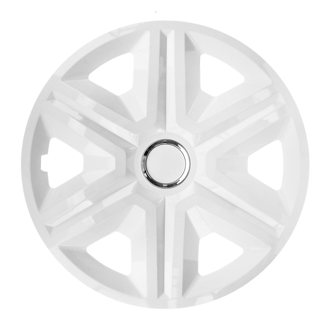 NRM FAST WHITE 14" Jeu de 4 enjoliveurs de roues blanc brillant