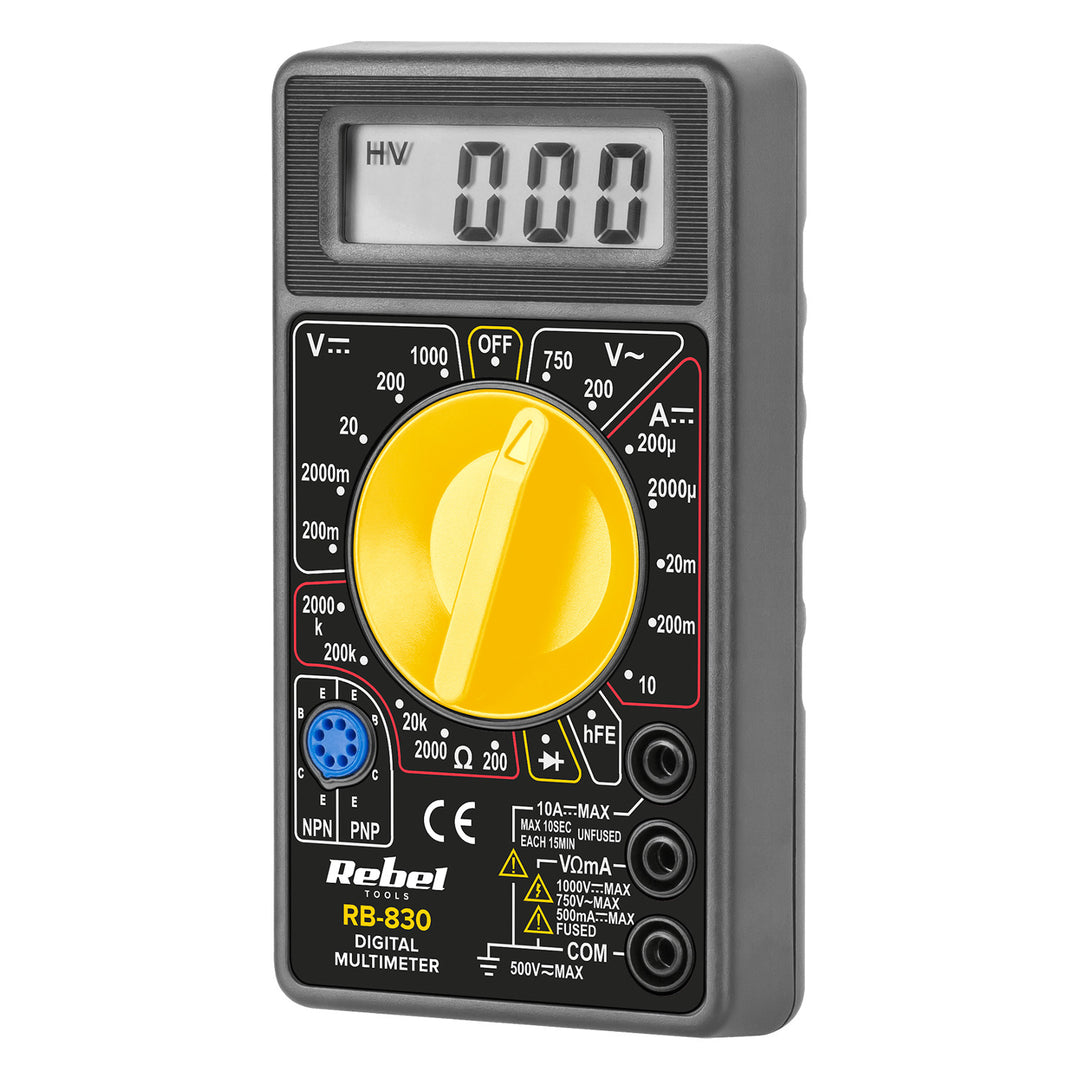 Compteur universel REBEL, tension AC et DC, courant DC, résistance, cordons de mesure MIE-RB-830