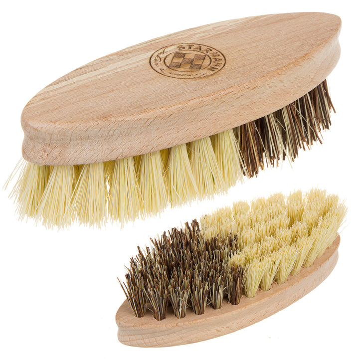 STARMANN Brosse à légumes en bois et tampico et union mélange de tampico et de bassinet