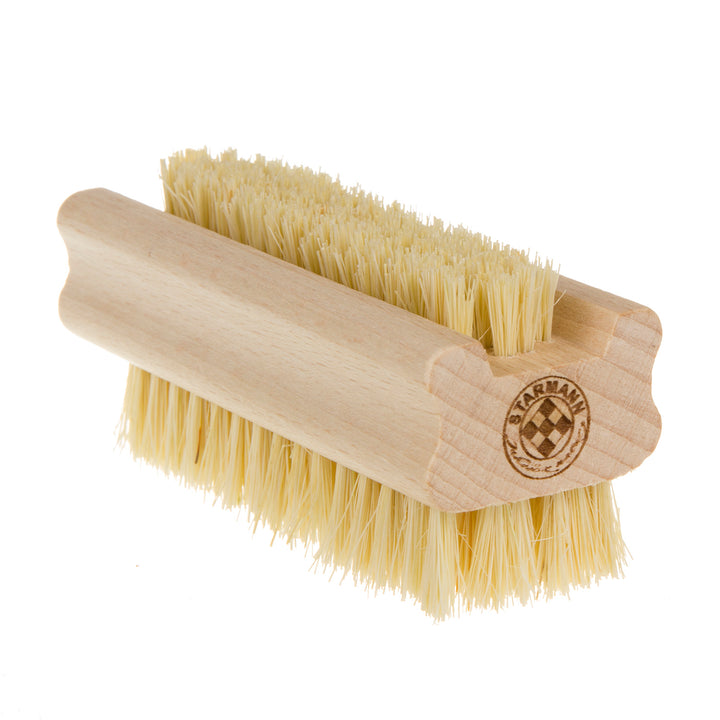 STARMANN Brosse en bois pour le nettoyage des mains et des ongles + tampico (agave)