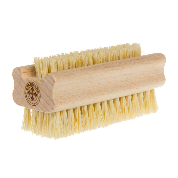 STARMANN Brosse en bois pour le nettoyage des mains et des ongles + tampico (agave)