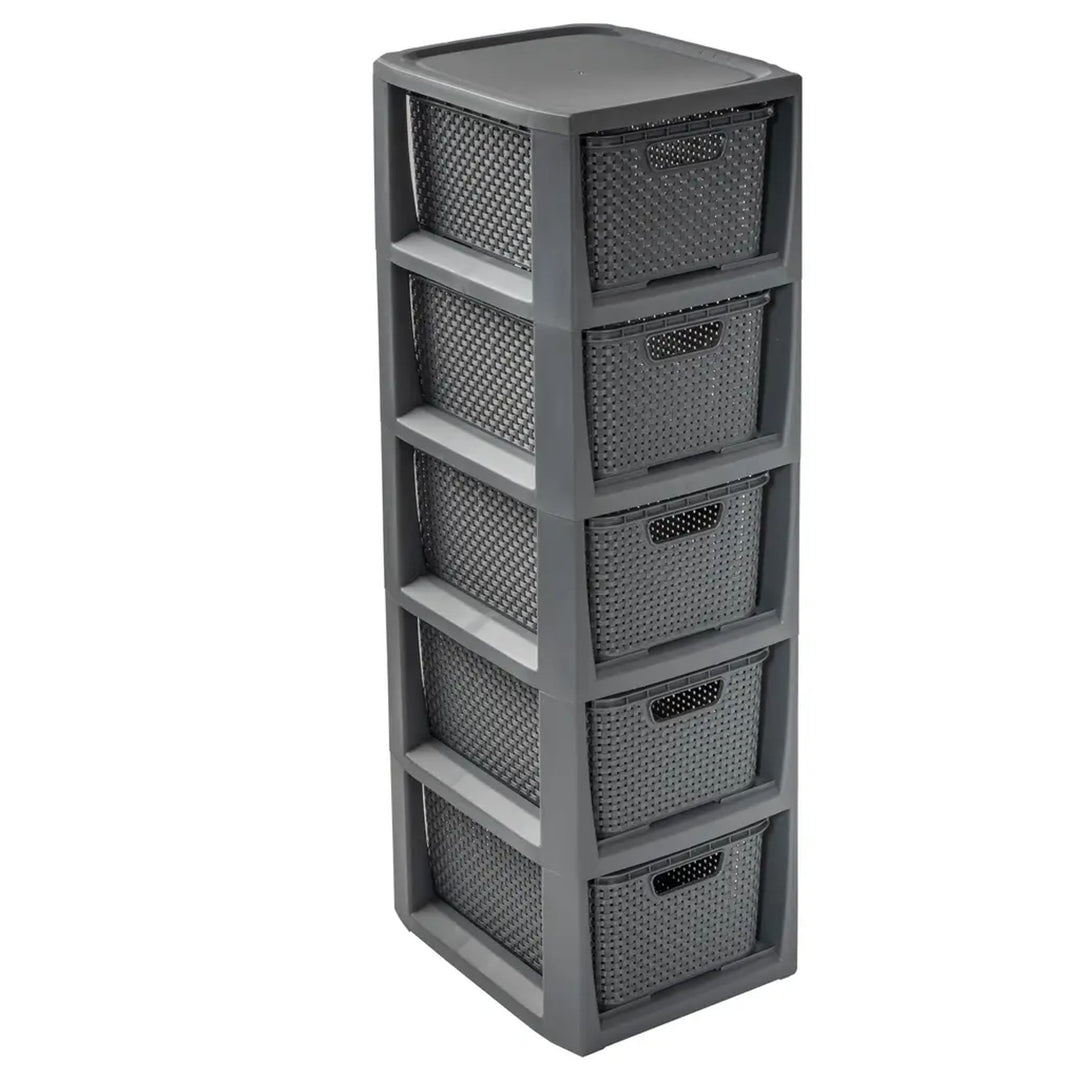 Meuble à tiroirs avec 5 paniers BranQ en anthracite