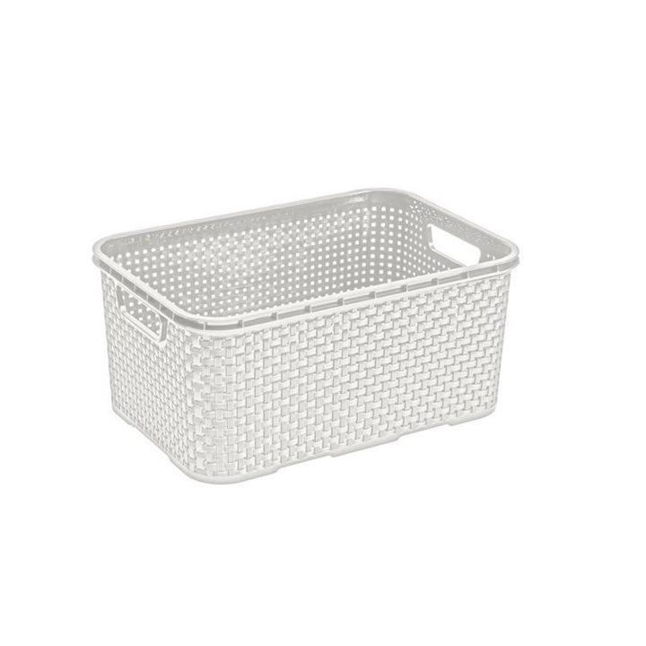 Panier en rotin boite BranQ 7L couleur blanc antique