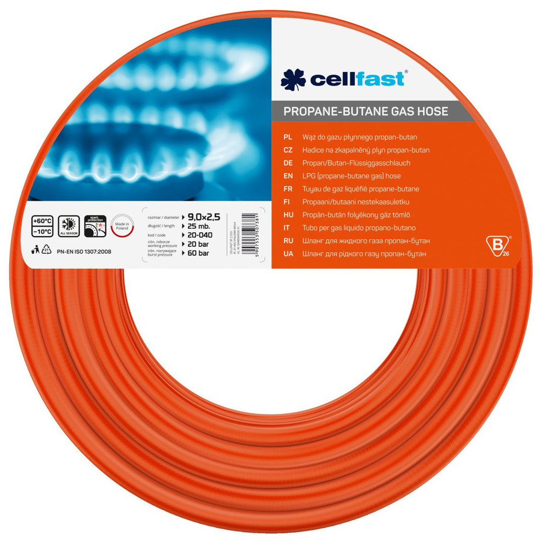 LPG-gasslang, Cellfast 20-040, 9x2,5 mm, lengte 25 m
