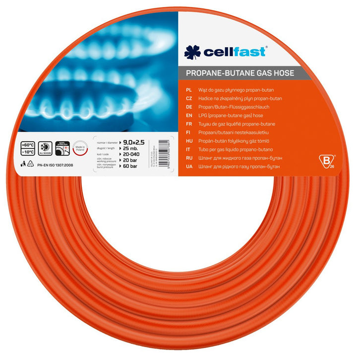 LPG-gasslang, Cellfast 20-040, 9x2,5 mm, lengte 25 m