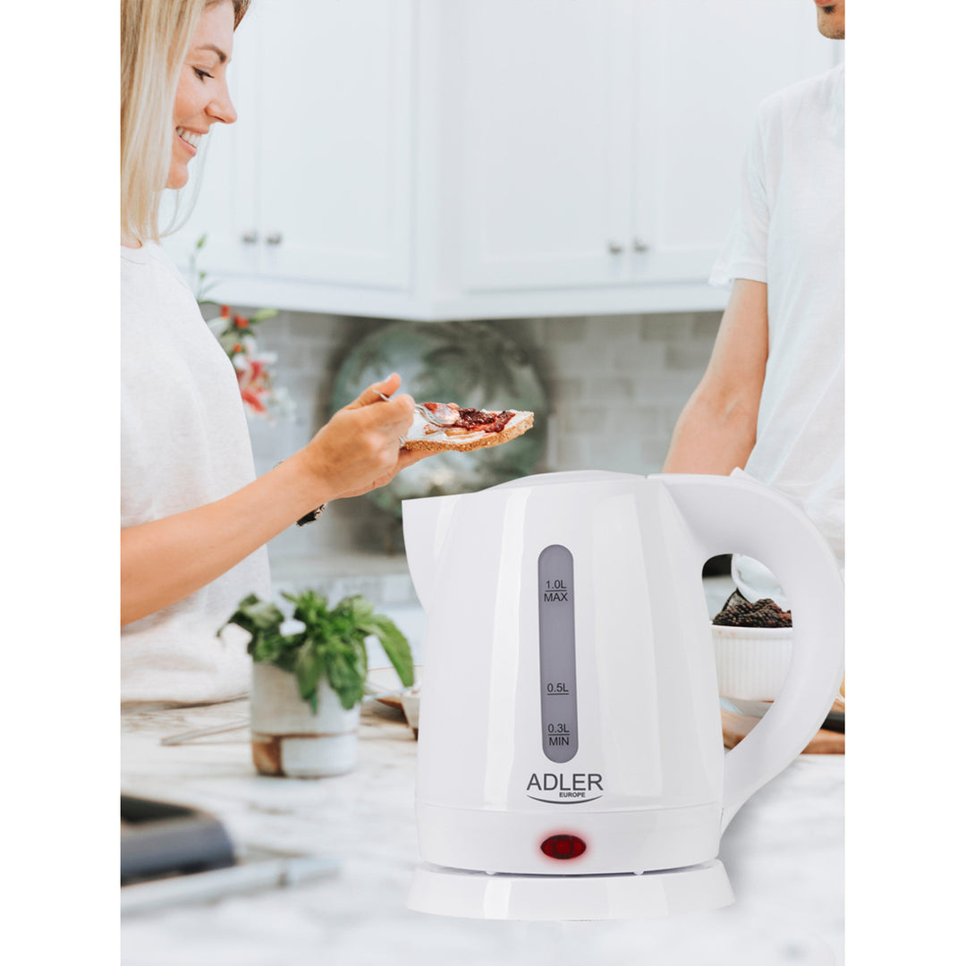 Bouilloire en plastique 1.0L 1600W Adler AD 1272 blanc