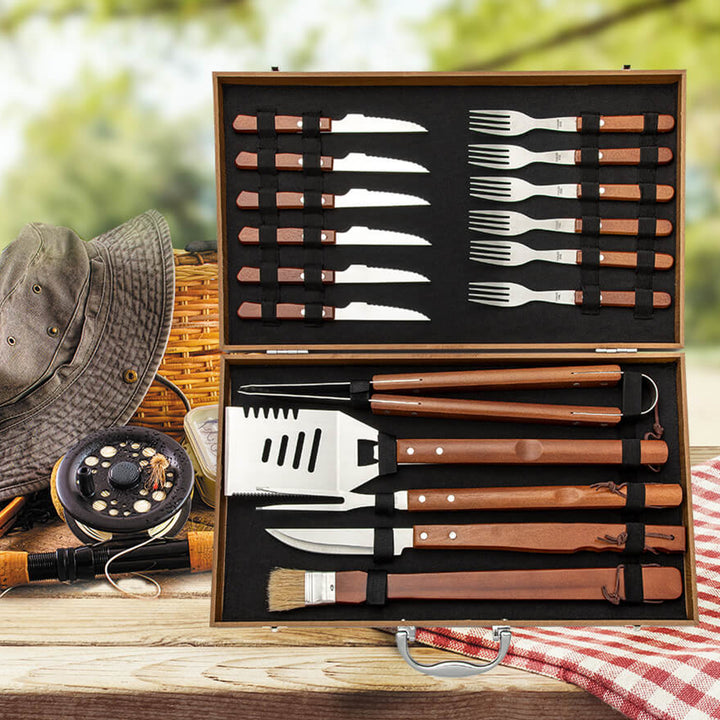 Set van 18 barbecuebestek in Maestro-box Barbecueaccessoires BBQ-box