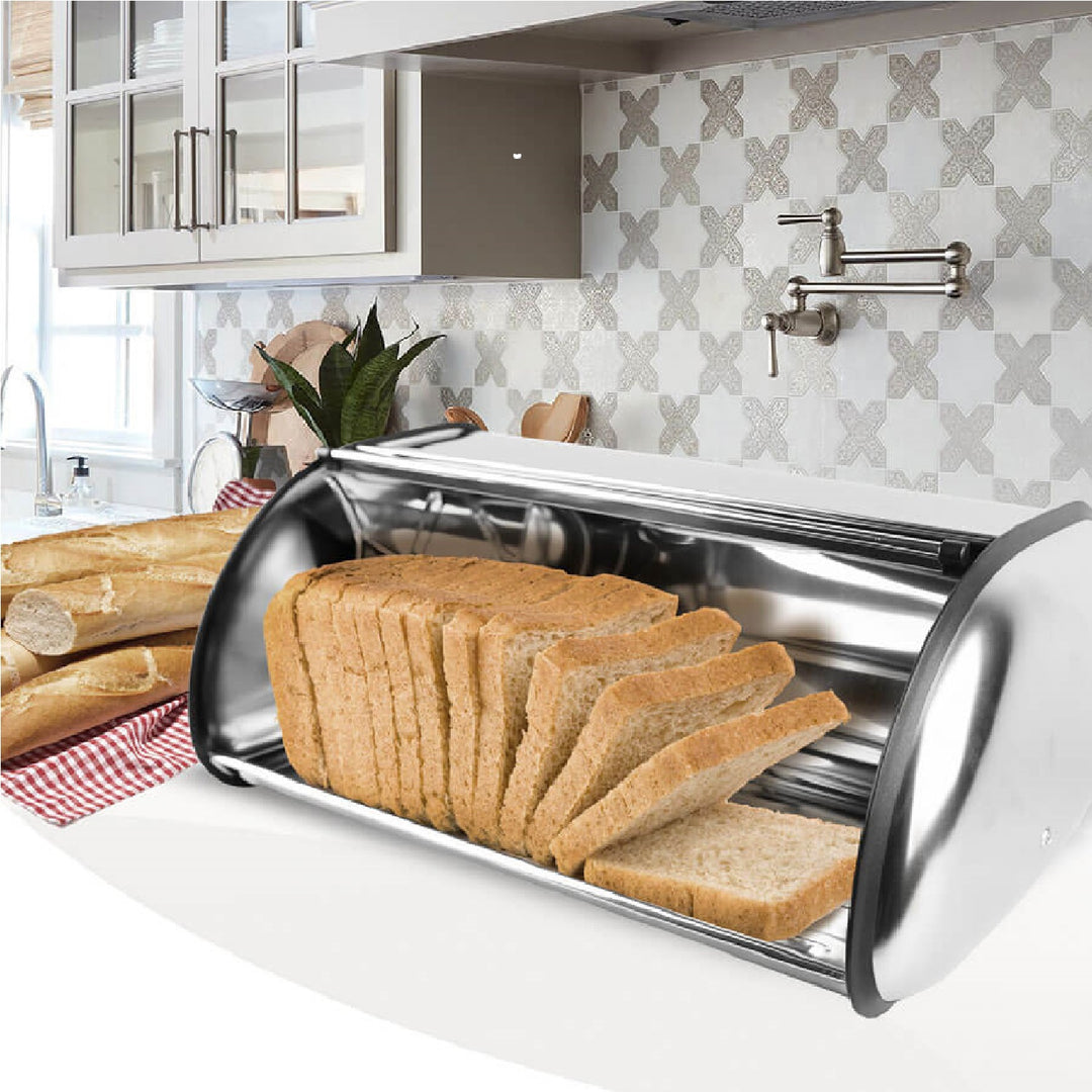 Maestro MR-1676BL Broodtrommel Schuifdeksel Broodtrommel Broodopbergcontainer Strak design roestvrij staal