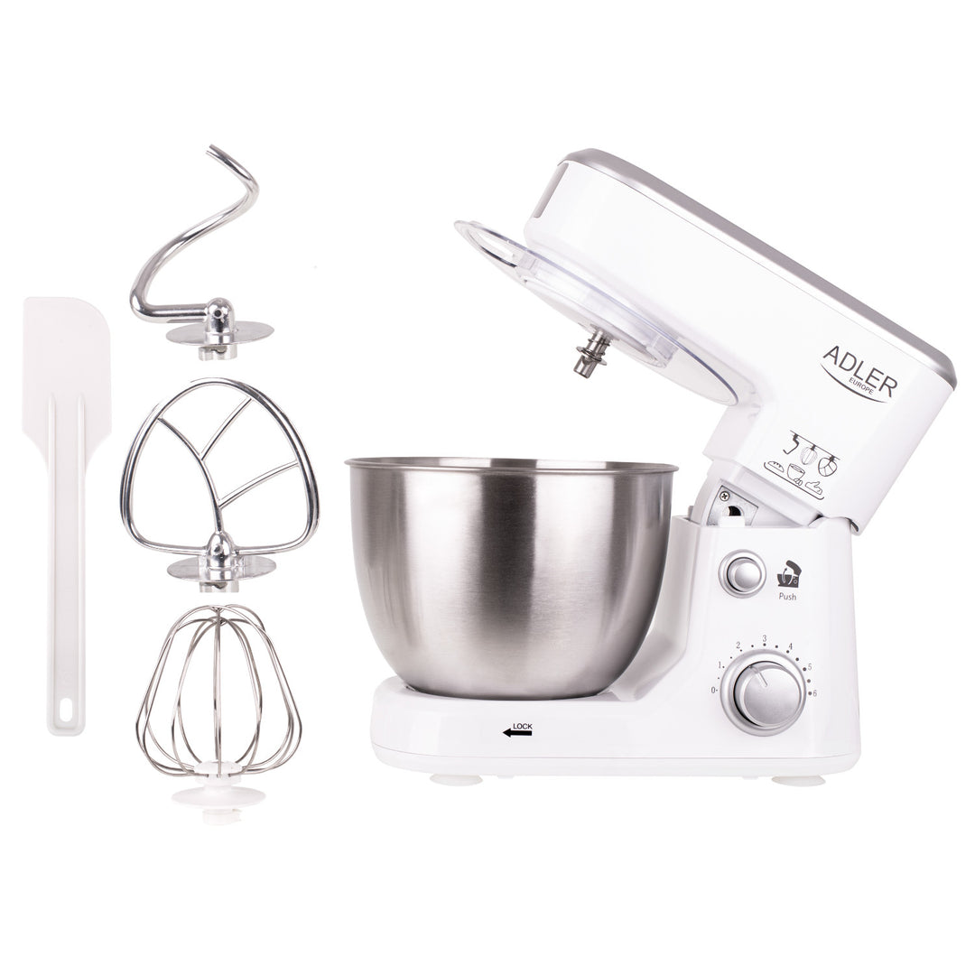 Robot culinaire planétaire 1000W Adler AD 4216 - 6 vitesses