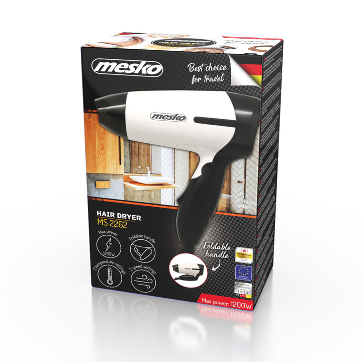 Mesko MS 2262 Séchoir de voyage avec poignée pliante 1000W