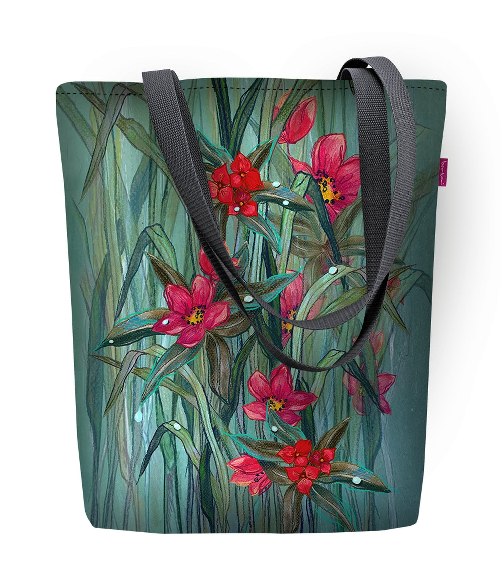 Bertoni Sunny Fiori Dames Shopper Schoudertas met Rits 36x40 cm (geschikt voor A4) Draagtas Stoffen Tas met Flori Patroon