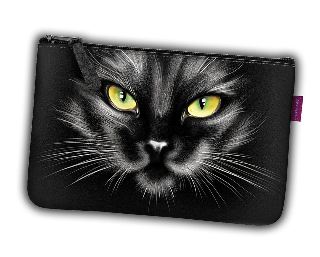 Trousse de toilette Bertoni avec fermeture éclair Organiseur en feutre, motif Nero (chat)