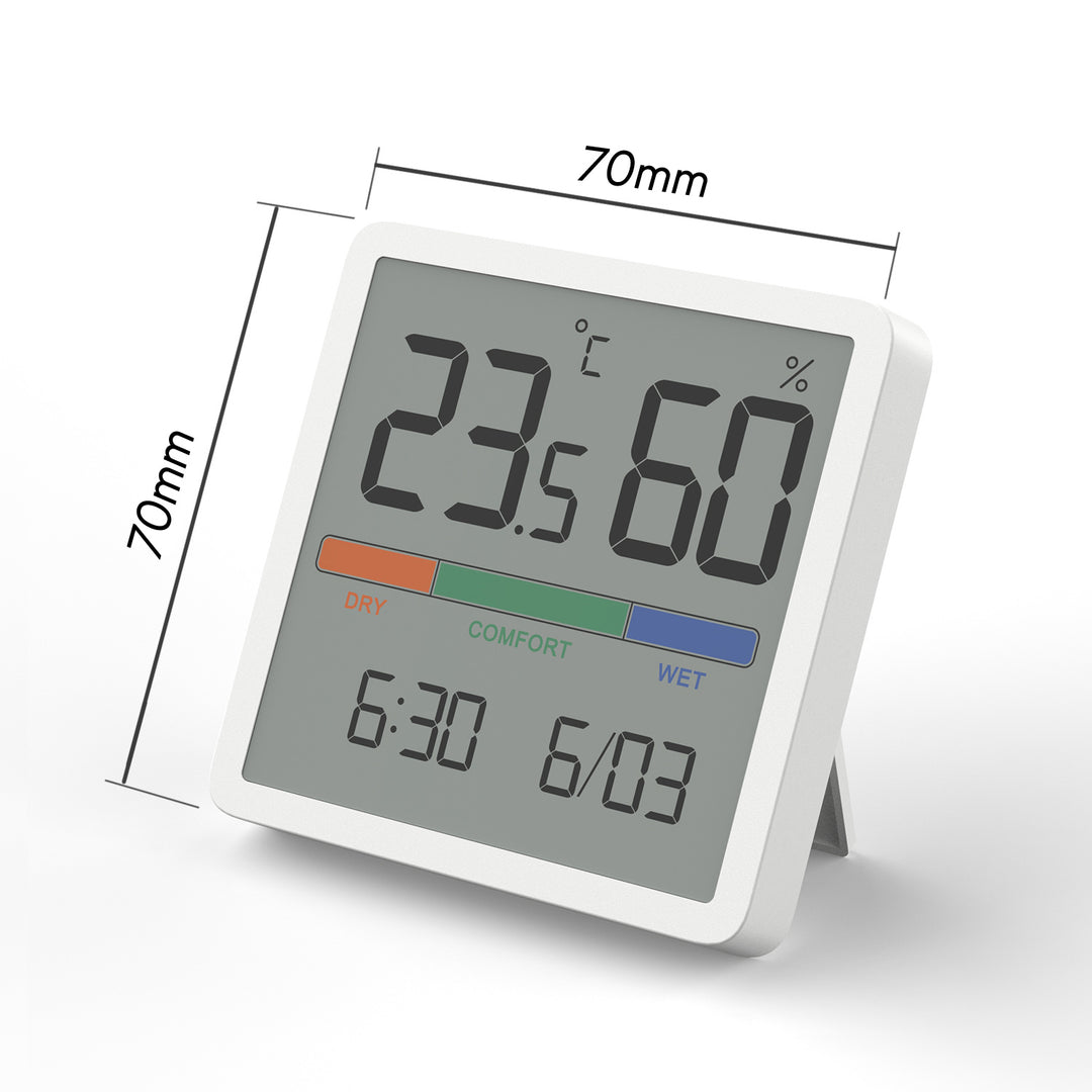 GreenBlue GB380 hygrometerthermometer met klok- en datumfunctie Temperatuurbereik -9,9 tot +60 graden Celsius