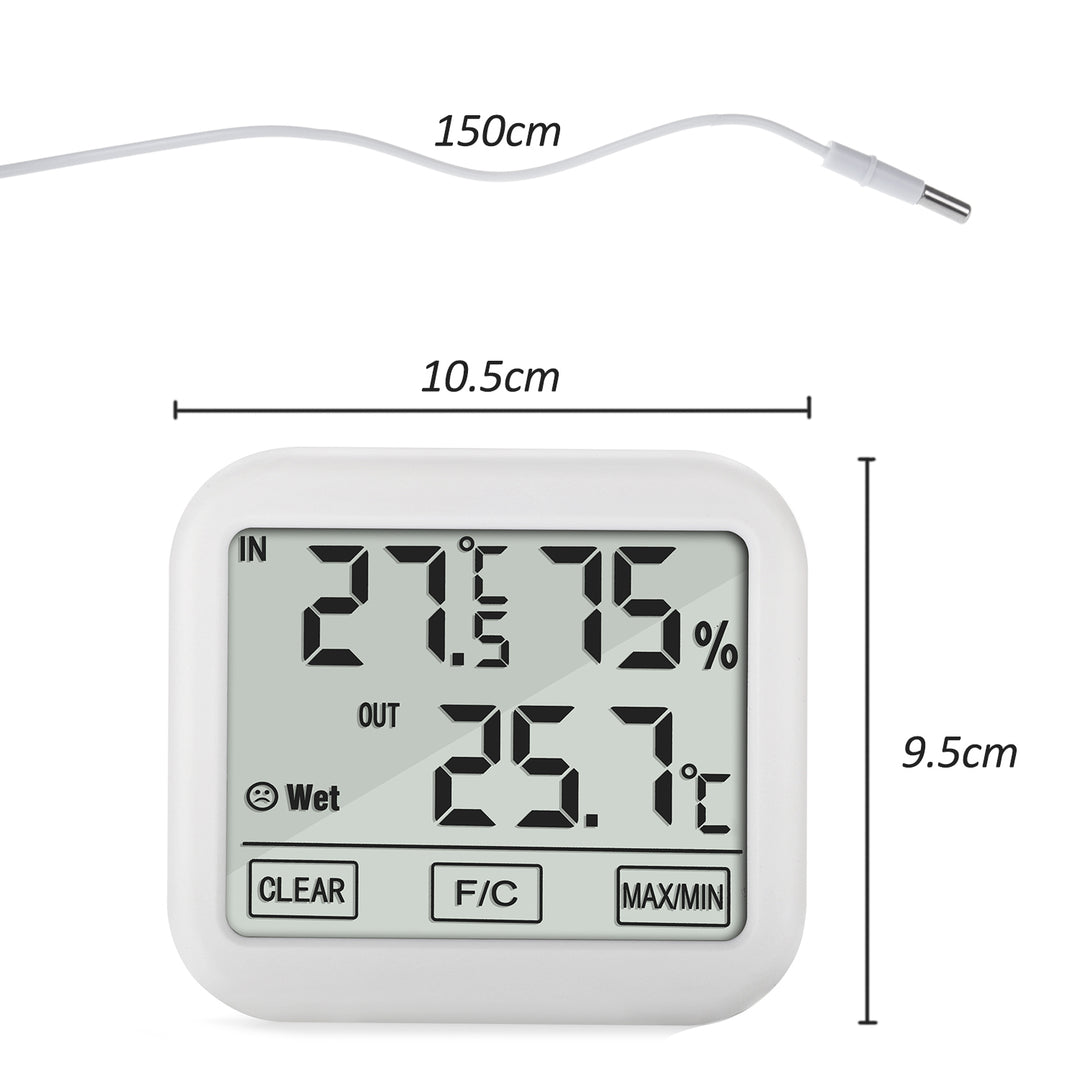 GreenBlue weerstation met 1,5 m buitensonde, kabellengte 1,5 m, 2xAA-batterij, GB381