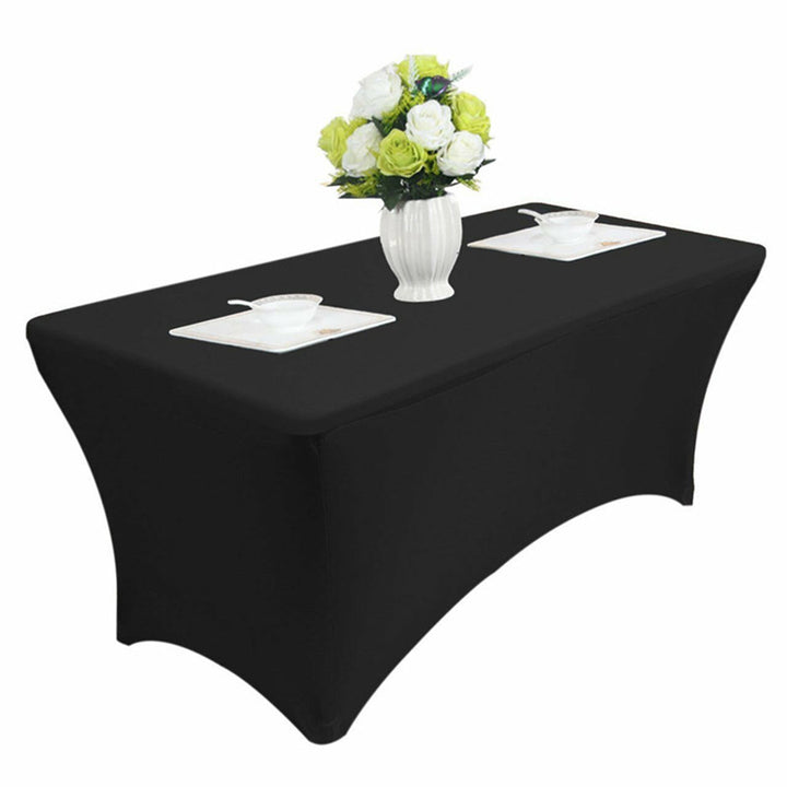 GreenBlue GB372 nappe élastique couverture de table de restauration noir 180x75x75 cm spandex