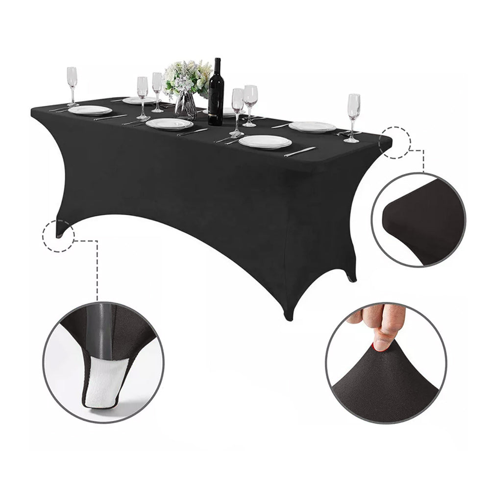 GreenBlue GB372 nappe élastique couverture de table de restauration noir 180x75x75 cm spandex