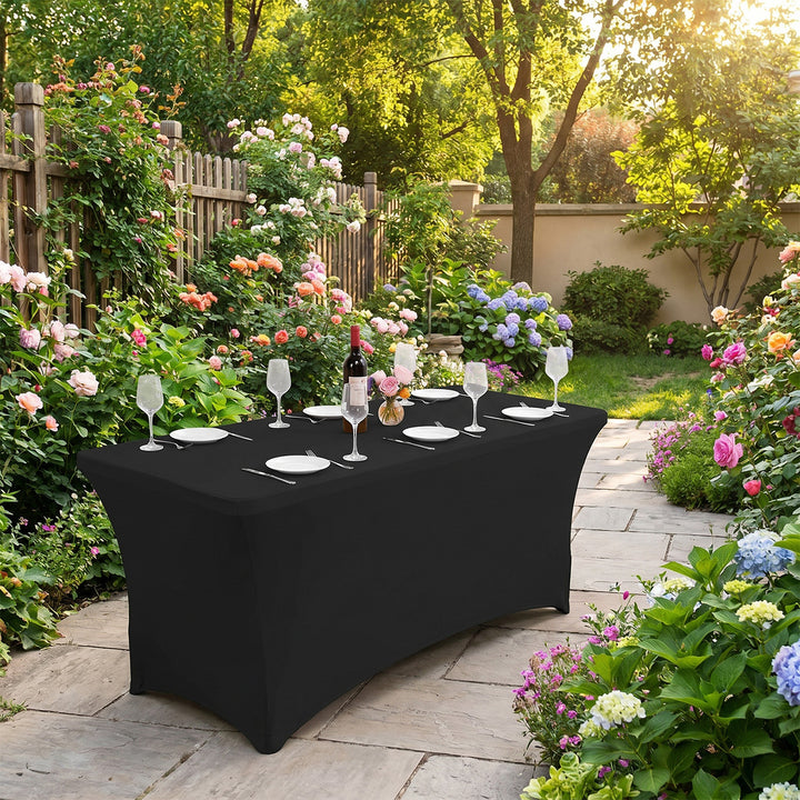 GreenBlue GB372 nappe élastique couverture de table de restauration noir 180x75x75 cm spandex