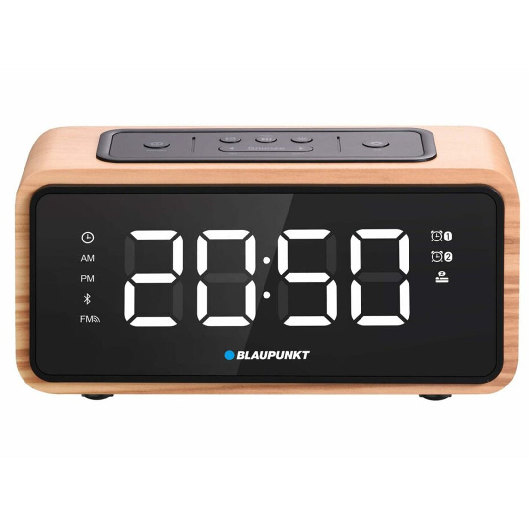 Bluetooth FM-wekkerradio 60 presets LED-displayklok met dubbele alarm- en snooze-functie
